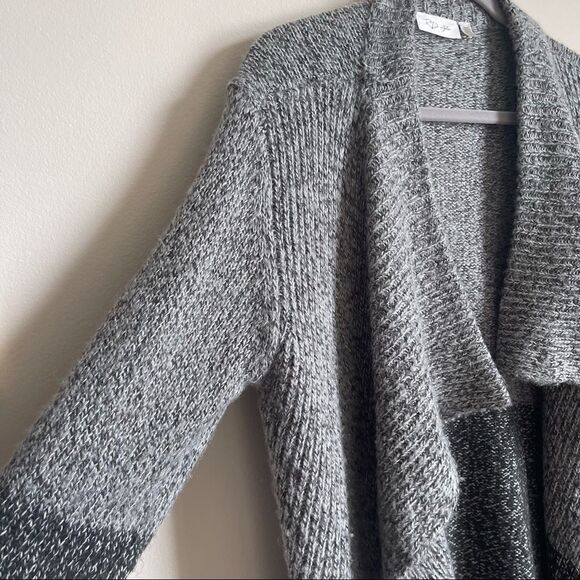 RD Style Stitch Fix Gray Colorblock Drape Open Cardigan Small - Picture 4 of 8